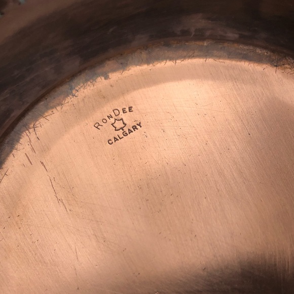 Vtg copper serving tray place paisley Canada dish - Picture 5 of 7